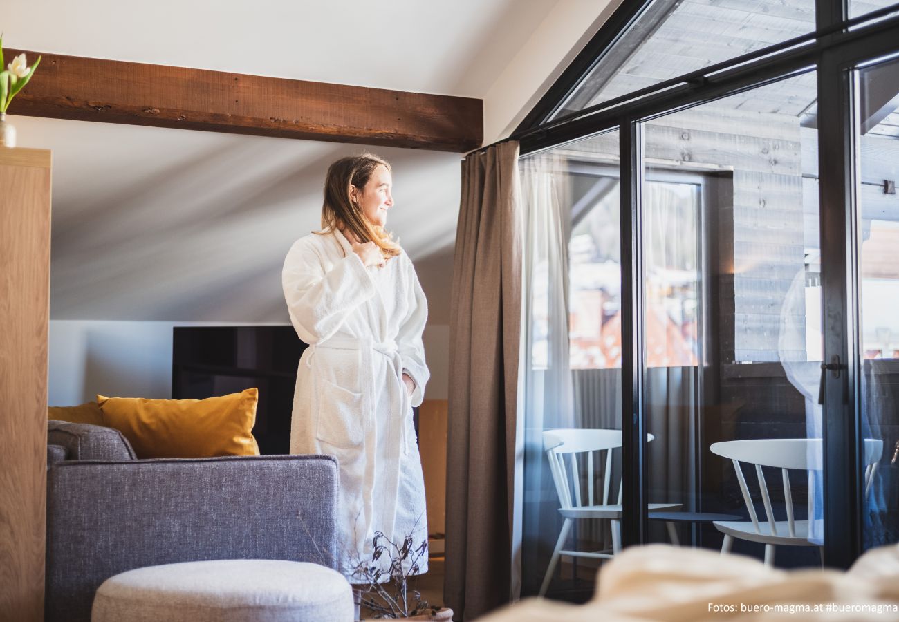 Münsterhaus Master-Bedroom with view on Schruns