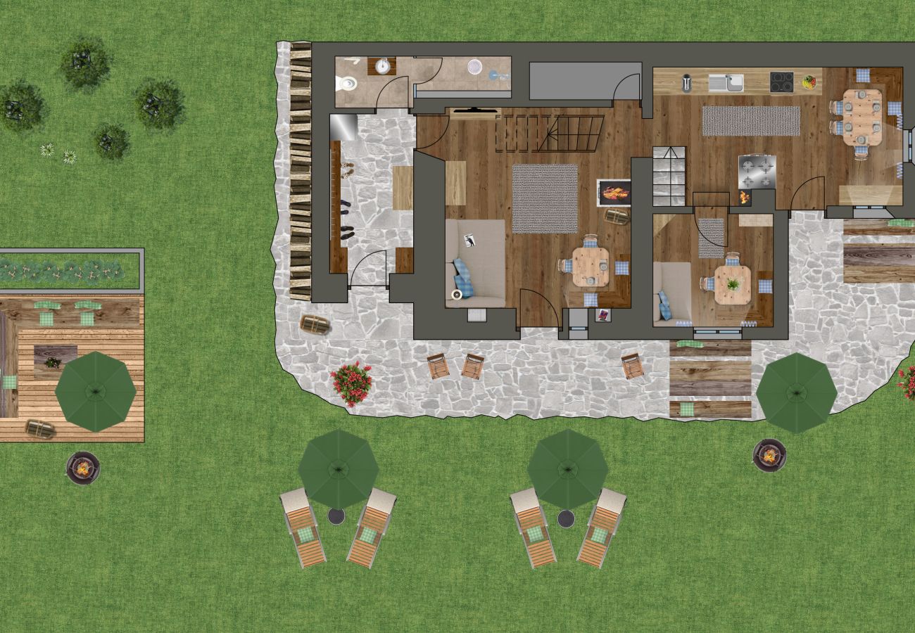 Ferienhaus in Bartholomäberg - Detached Timber Panorama Winter Mountain House